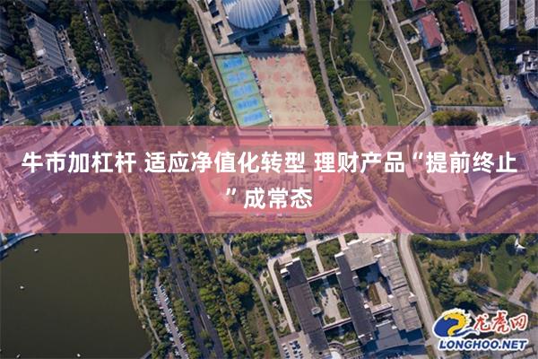 牛市加杠杆 适应净值化转型 理财产品“提前终止”成常态