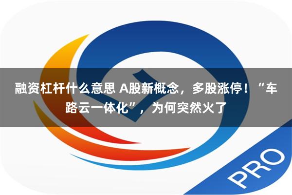 融资杠杆什么意思 A股新概念，多股涨停！“车路云一体化”，为何突然火了